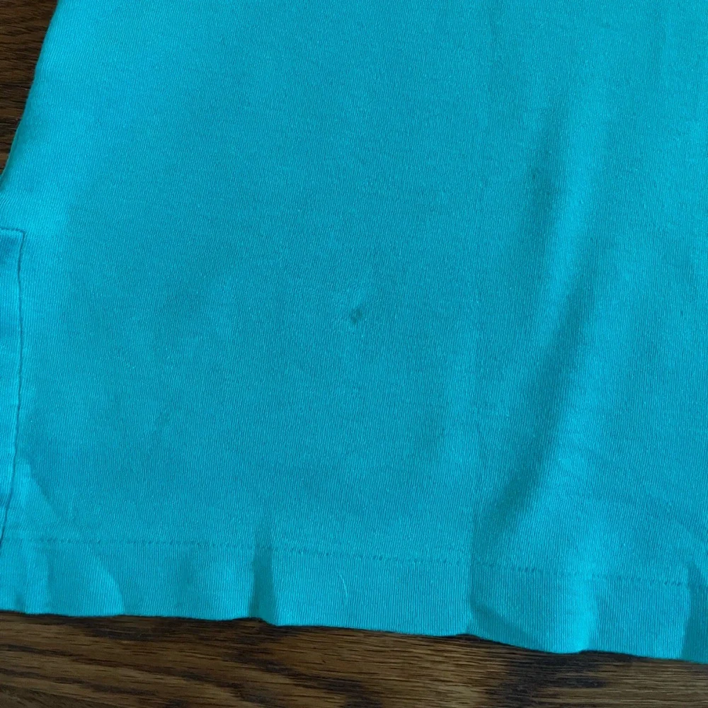 Vintage Polo by Ralph Lauren Shirt Teal Short Sleeve Blue Pony Mens Large Preppy